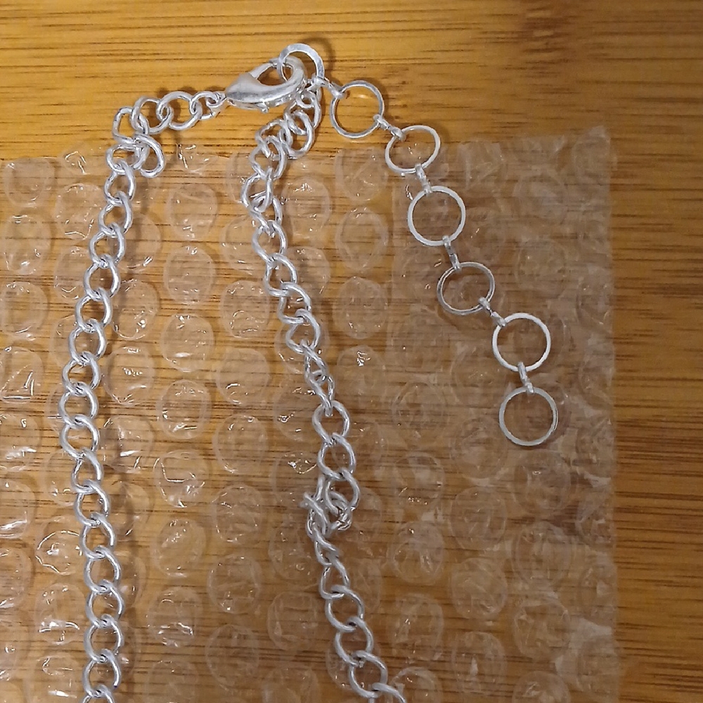 Silver Leaf Cluster Necklace for Women - Picture 3 of 4